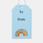 かわいい水彩レインボーギフトラベル ギフトタグ (正面)