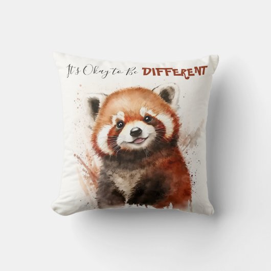 かわいい水彩レッサーパンダ保育園モチベーション クッション (正面)