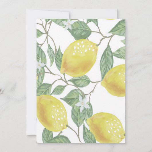 かわいい水彩レモンの花 招待状 (裏面)