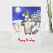 かわいい水彩一枚写真格言メリークリスマス シーズンカード (正面)