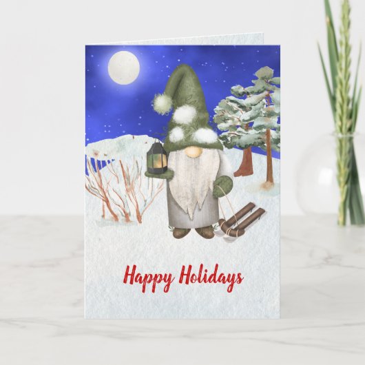 かわいい水彩一枚写真格言メリークリスマス シーズンカード (正面)