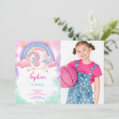 かわいい水彩一角写真招待状 招待状 (スタンド正面)