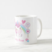 かわいい水彩一角獣と虹 コーヒーマグカップ (正面右)