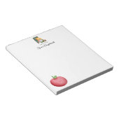 かわいい水彩先生格言とリンゴ ノートパッド (アングル)