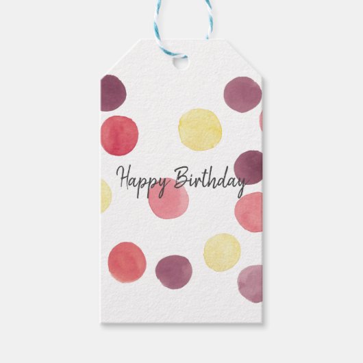 かわいい水彩円形ギフトタグ オーダーメイド ギフトタグ (正面)