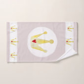 かわいい水彩冠のベビーガールプリンセス（名前） バスタオルセット (ハンドタオル)