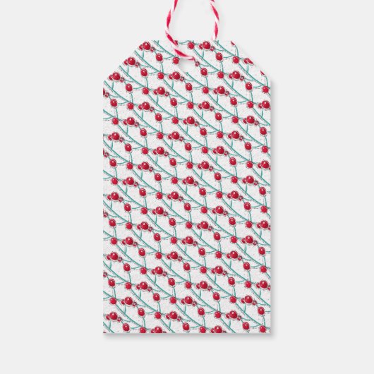 かわいい水彩冬のクリスマスストッキング ギフトタグ (裏面)