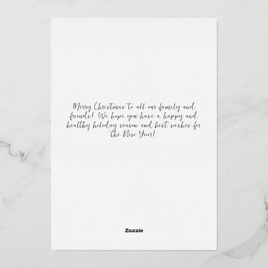 かわいい水彩冬の女性格言メリークリスマス 箔シーズンカード (裏面)