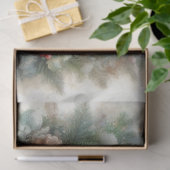 かわいい水彩冬の森のキツネデコページ 薄葉紙 (ギフト)