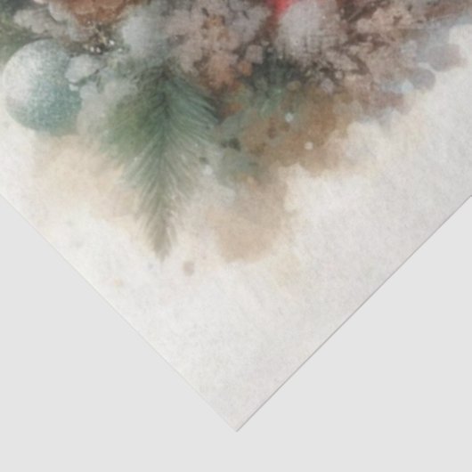 かわいい水彩冬の森のキツネデコページ 薄葉紙 (詳細)