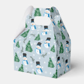 かわいい水彩冬の雪模様 フェイバーボックス (正面サイド)