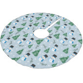 かわいい水彩冬の雪模様 ブラッシュドポリエステルツリースカート (アングル)