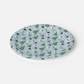 かわいい水彩冬の雪模様 ペーパープレート (アングル)