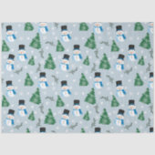 かわいい水彩冬の雪模様 薄葉紙 (正面)