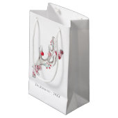 かわいい水彩冬の鹿の〔雄ジカの〕枝角クリスマス スモールペーパーバッグ (正面アングル)