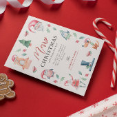 かわいい水彩冬メリークリスマス シーズンカード