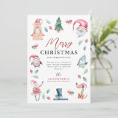 かわいい水彩冬メリークリスマス シーズンカード (スタンド正面)