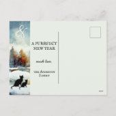 かわいい水彩冬猫クリスマス年賀状 シーズンポストカード (裏面)