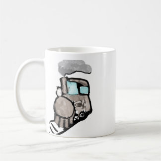 かわいい水彩列車のイラスト入りコーヒーマグ コーヒーマグカップ