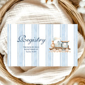 かわいい水彩列車ベビーシャワーレジストリ エンクロージャーカード