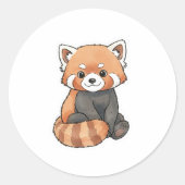 かわいい水彩動物ステッカーイラスト ラウンドシール (正面)