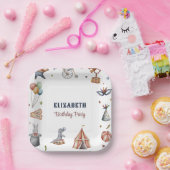 かわいい水彩動物パレード子供の誕生日パーティー ペーパープレート (パーティー)