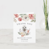 かわいい水彩北極シール冬の赤ちゃんシャワー サンキューカード (正面)