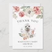 かわいい水彩北極シール冬の赤ちゃんシャワー サンキューカード (正面)