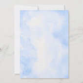 かわいい水彩双子のブルーベビーシャワー 招待状 (裏面)