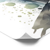 かわいい水彩可愛いフクロウウッドランド子供部屋 ポスター (角)