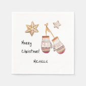 かわいい水彩国素朴イラスト スタンダードカクテルナプキン (正面)