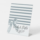 かわいい水彩埃っぽいブルーボウカード&ギフト 台座サイン (正面)