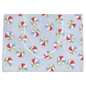 かわいい水彩夏のパターン ラージペーパーバッグ (正面)