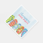 かわいい水彩夏ビーチサンダルカスタム スタンダードランチョンナプキン (角)