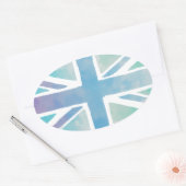 かわいい水彩大英国旗 楕円形シール (封筒)