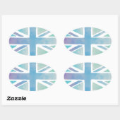 かわいい水彩大英国旗 楕円形シール (シート)