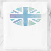 かわいい水彩大英国旗 楕円形シール (バッグ)