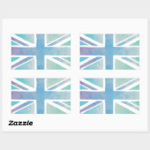 かわいい水彩大英国旗 長方形シール (シート)