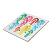 かわいい水彩女の子のファンキーアーモダント タイル (側面)