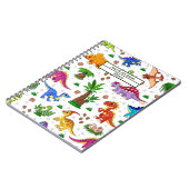 かわいい水彩子供たちのパターン恐竜 ノートブック (左側)