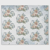 かわいい水彩子犬 ラッピングペーパー (フラット)