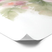 かわいい水彩子猫とフローラ ポスター (角)