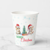 かわいい水彩子猫サンタ・クリスマスパーティーC 紙コップ (正面)
