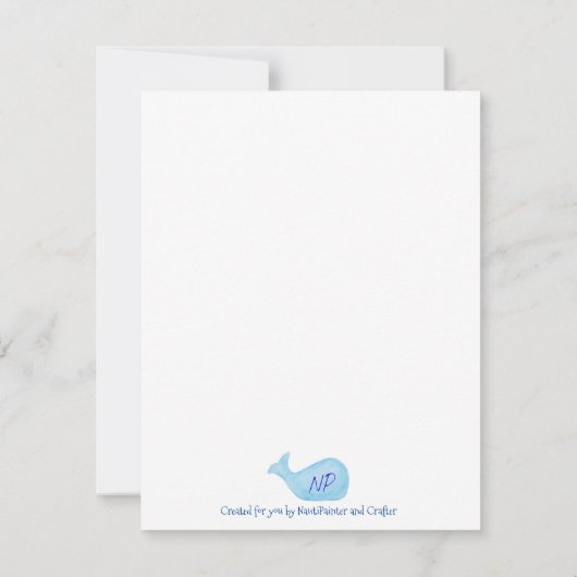 かわいい水彩季節のグリーティングカード ノートカード (裏面)