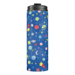 かわいい水彩宇宙惑星ロケット月月 タンブラー