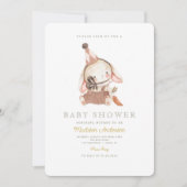 かわいい水彩小さなバニーにんじん 招待状 (正面)