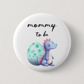 かわいい水彩小さな恐竜のモミボタン 缶バッジ (正面)