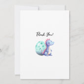 かわいい水彩小さな恐竜の赤ちゃんシャワー サンキューカード (裏面)