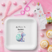 かわいい水彩小さな恐竜の赤ちゃんシャワー ペーパープレート (パーティー)