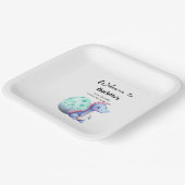 かわいい水彩小さな恐竜の赤ちゃんシャワー ペーパープレート (傾斜あり)